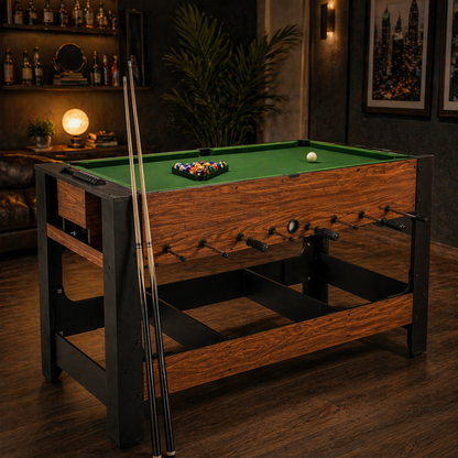 2-in-1 Full Size Foosball & Pool Combo Table with Legs