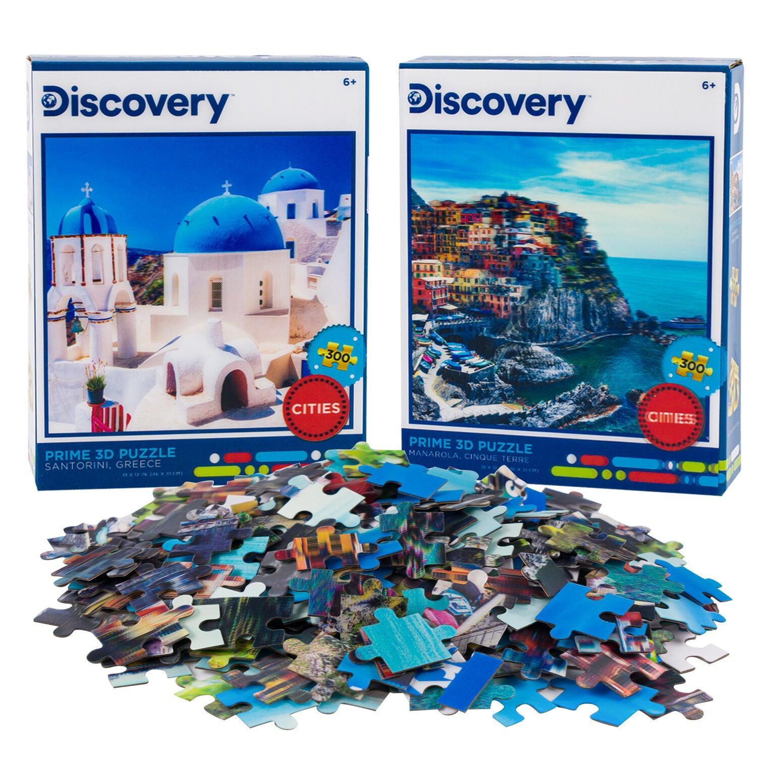 Cinque Terre & Santorini 3D Lenticular Jigsaw Puzzle Set | 2 x 300 Pieces | 18"x12" | Ages 6+ - Niksstuff