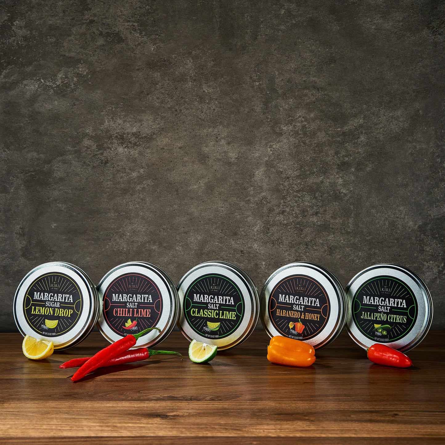Margarita Salt Rim Variety Set – 5 Flavors, 3.5 oz Each | Chili Lime, Lemon Drop, Classic Lime, Habanero Honey & Jalapeño Citrus