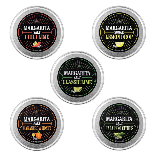 Margarita Salt Rim Variety Set – 5 Flavors, 3.5 oz Each | Chili Lime, Lemon Drop, Classic Lime, Habanero Honey & Jalapeño Citrus