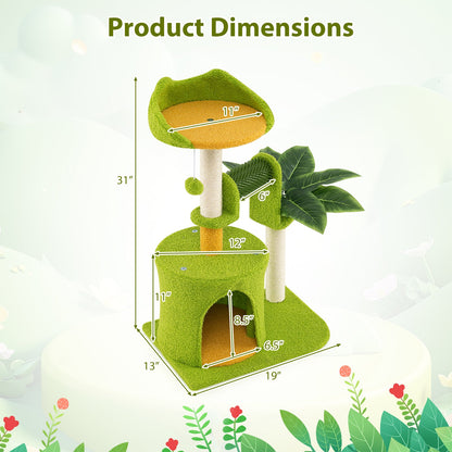 Palm Cat Tree for Indoor Cats | Scratching Post, Condo & Perch - Niksstuff