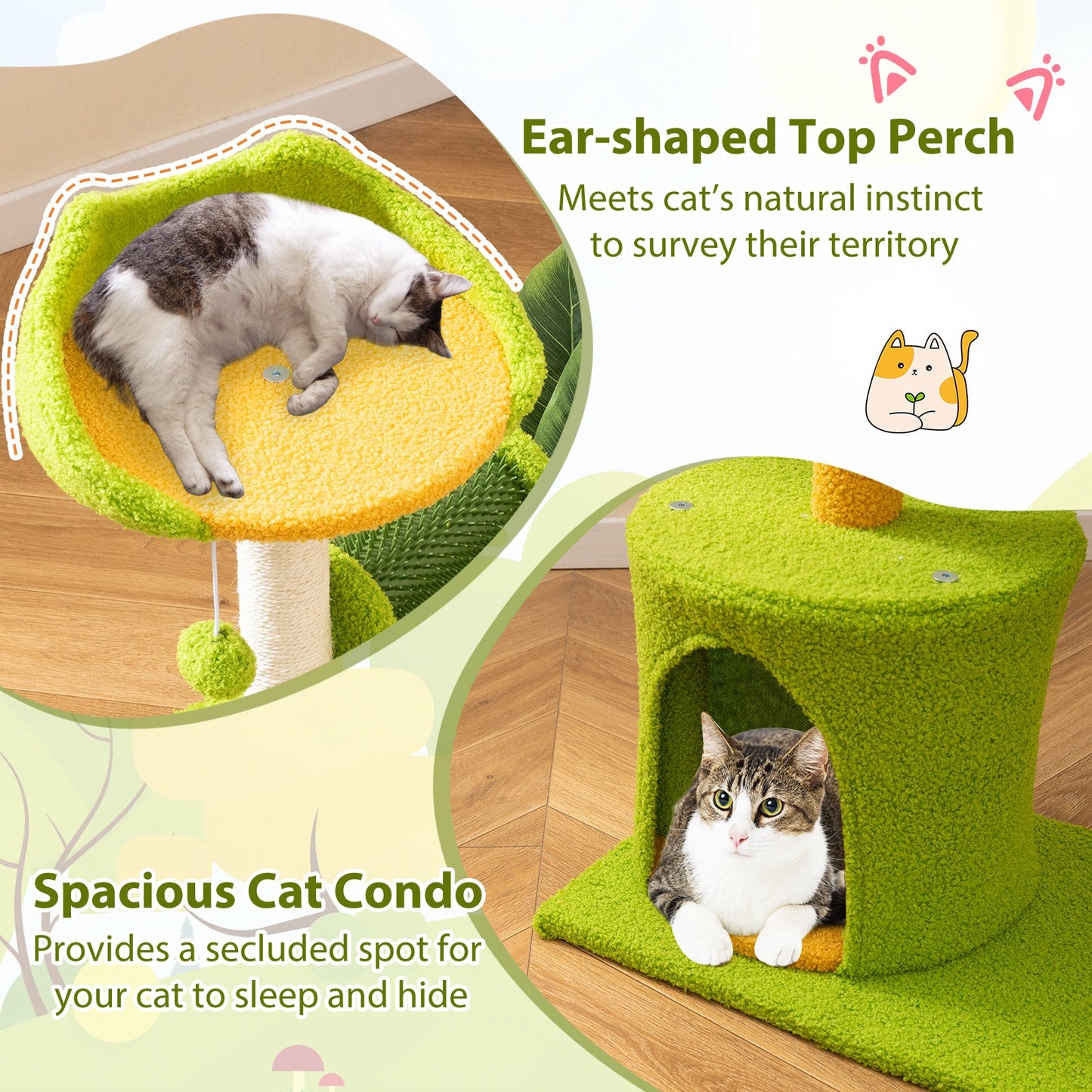 Palm Cat Tree for Indoor Cats | Scratching Post, Condo & Perch - Niksstuff