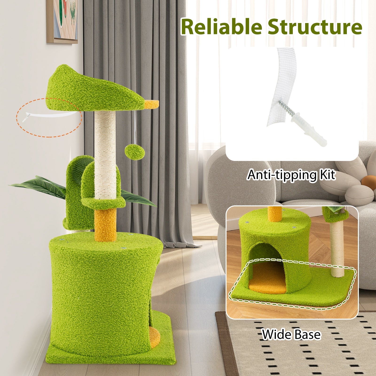 Palm Cat Tree for Indoor Cats | Scratching Post, Condo & Perch - Niksstuff
