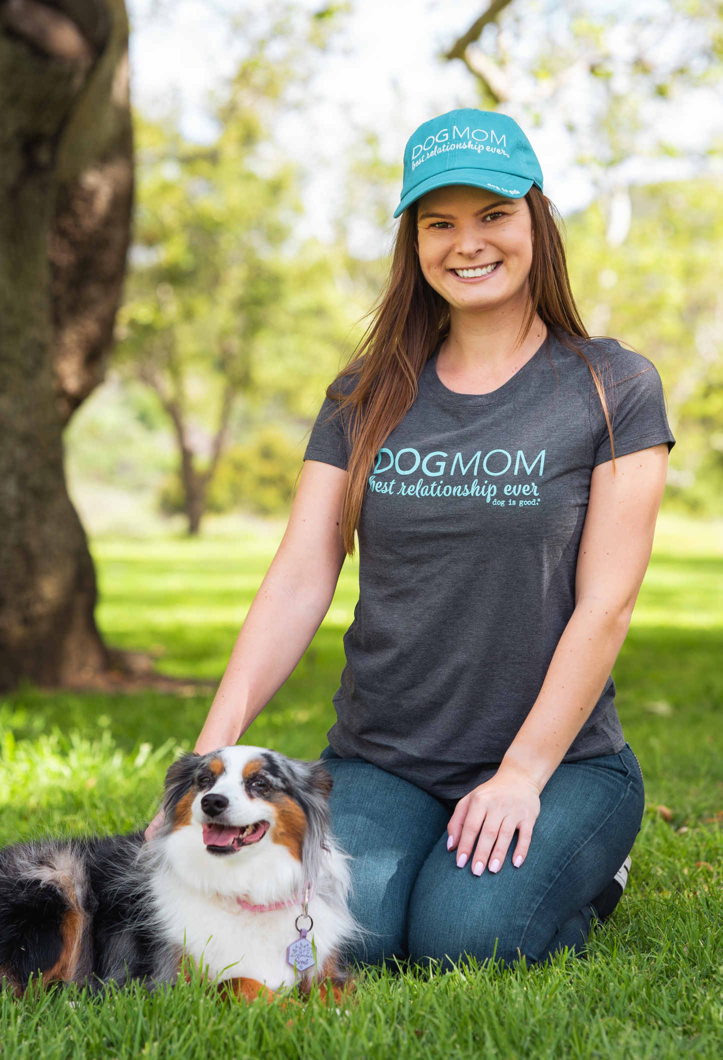 Dog is Good — Dog Mom T-Shirt | Women’s Crew Neck | Charcoal/Pink or Charcoal/Teal | S–3XL