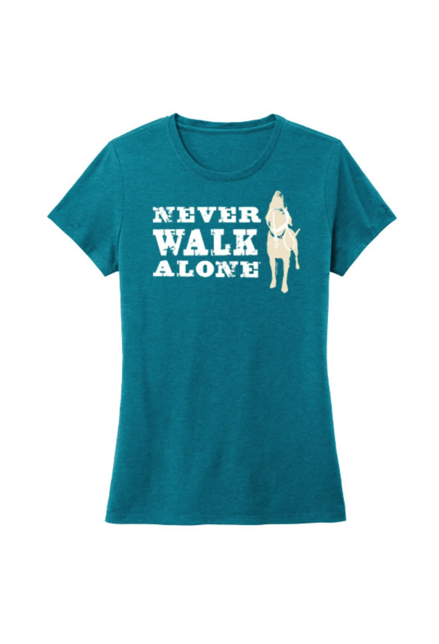 Dog is Good — Never Walk Alone T-Shirt | Women’s | Teal | Front & Back Graphic | 50/25/25 Poly-Cotton-Rayon | S–3XL