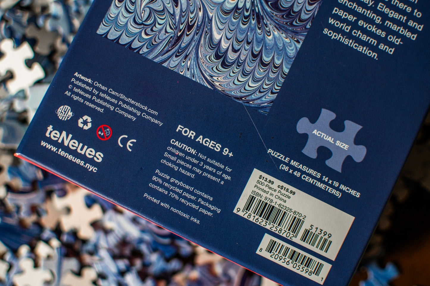Florentine Blue Marbleizing Pattern 500-Piece Puzzle | teNeues