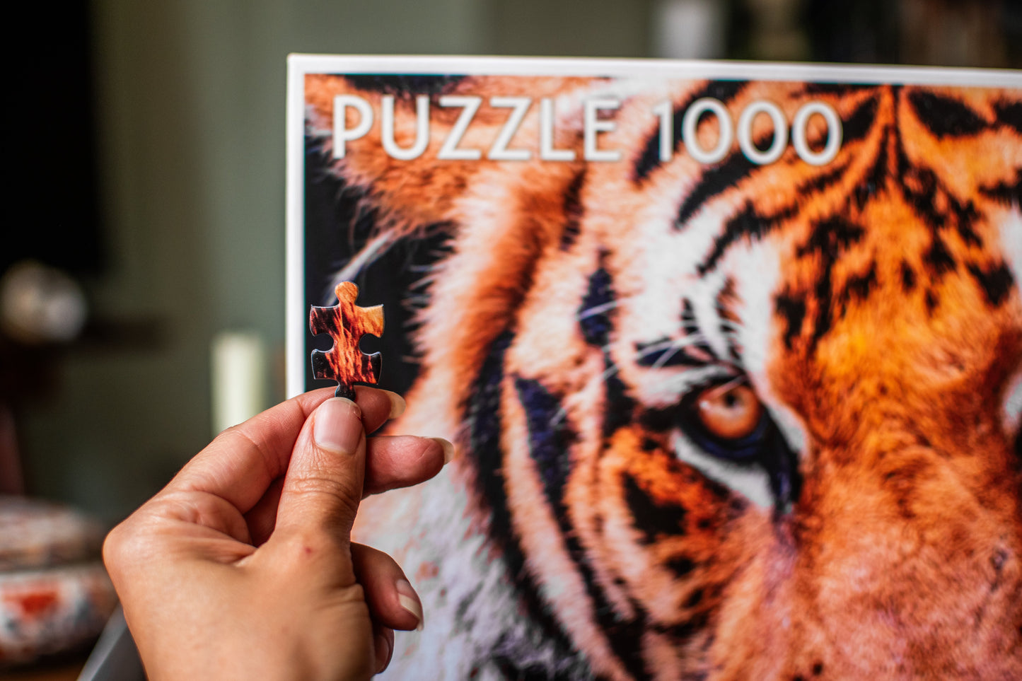 Majestic Tiger Portrait 1,000-Piece Jigsaw Puzzle | 26.4 × 18.9 in