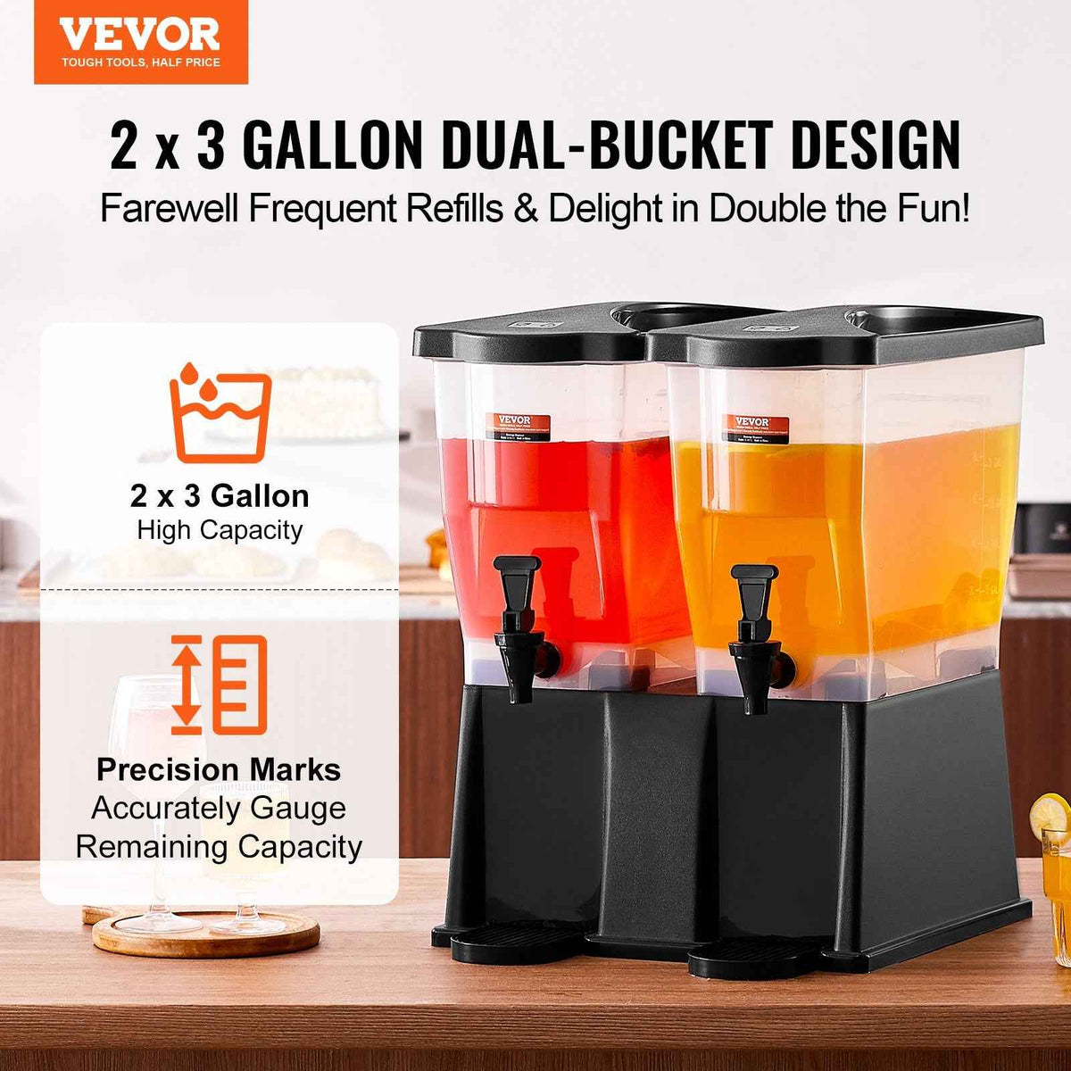 3 Gallon Beverage Dispenser with Stand, Spigot & Lid