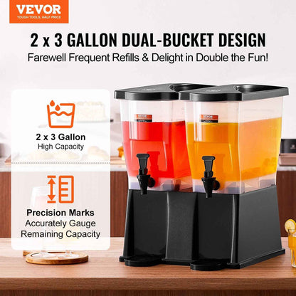 3 Gallon Beverage Dispenser with Stand, Spigot & Lid