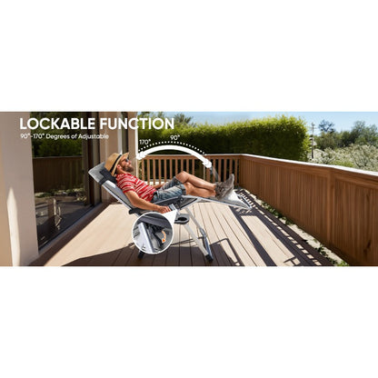 Zero Gravity Recliner Chair | Foldable Patio Lounge with Cup Holder & Cushion