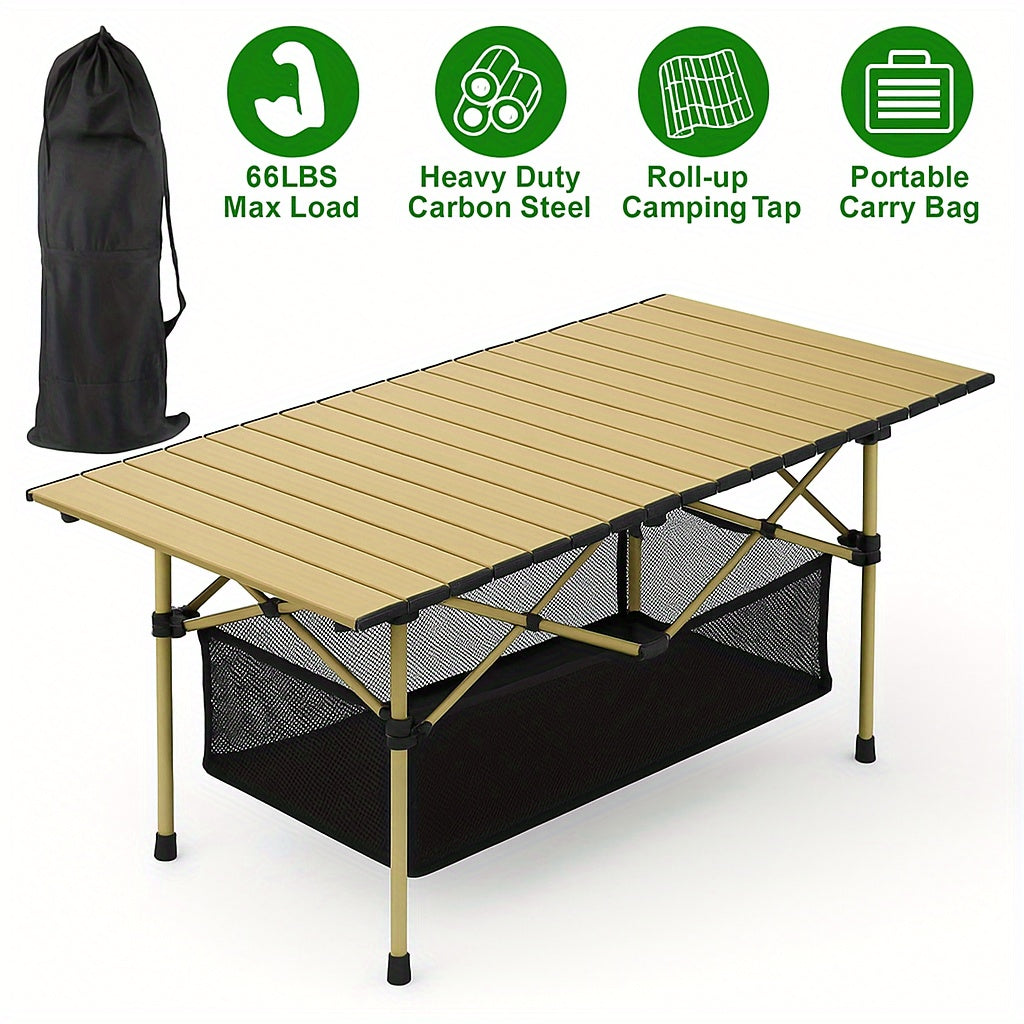 Portable Folding Camping Table | Adjustable Height | Seats 4–6 | Carry Bag Included