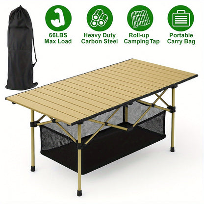 Portable Folding Camping Table | Adjustable Height | Seats 4–6 | Carry Bag Included