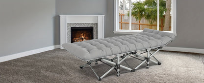 Folding Camping Cot Bed for Adults with Soft Pad & Carry Bag