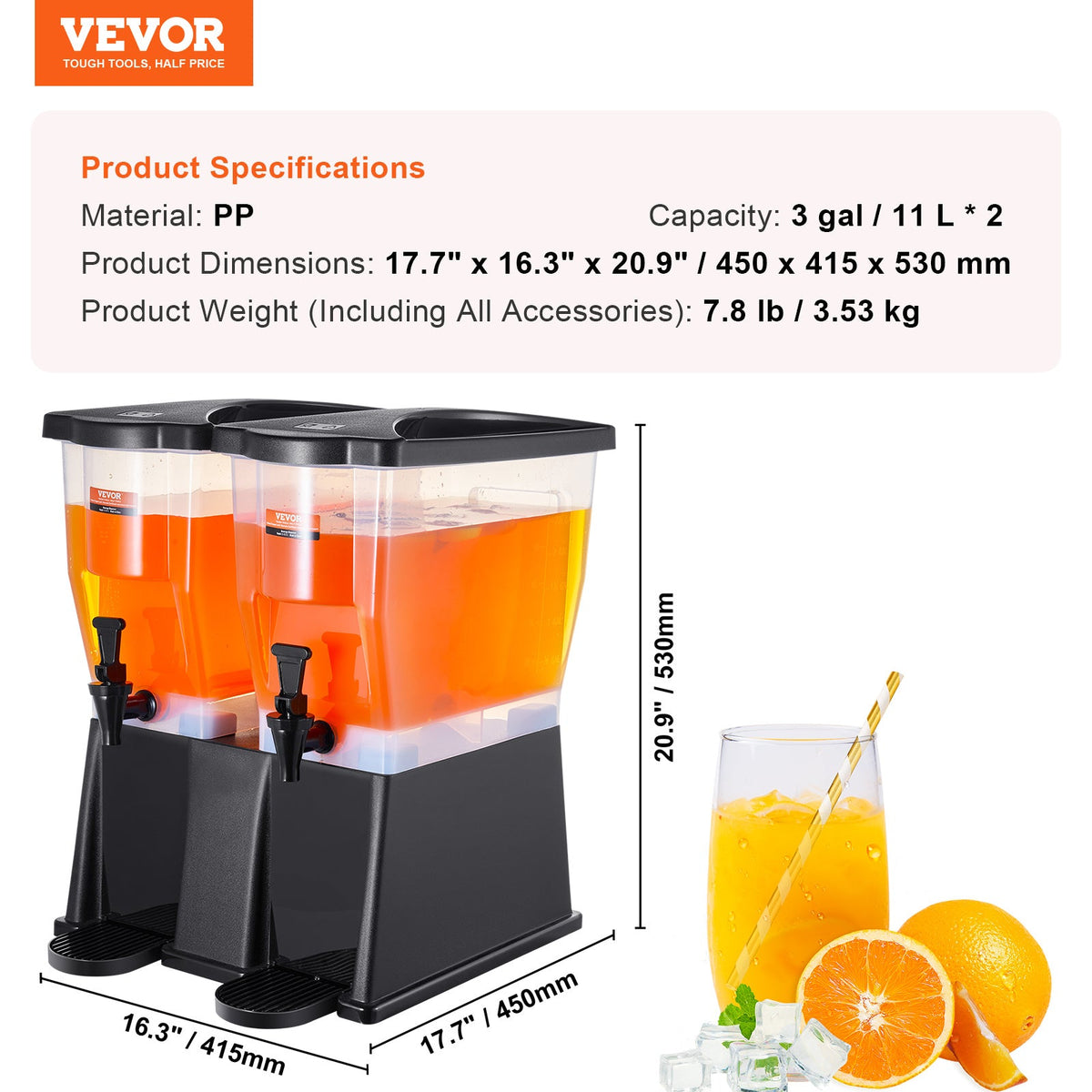 3 Gallon Beverage Dispenser with Stand, Spigot & Lid