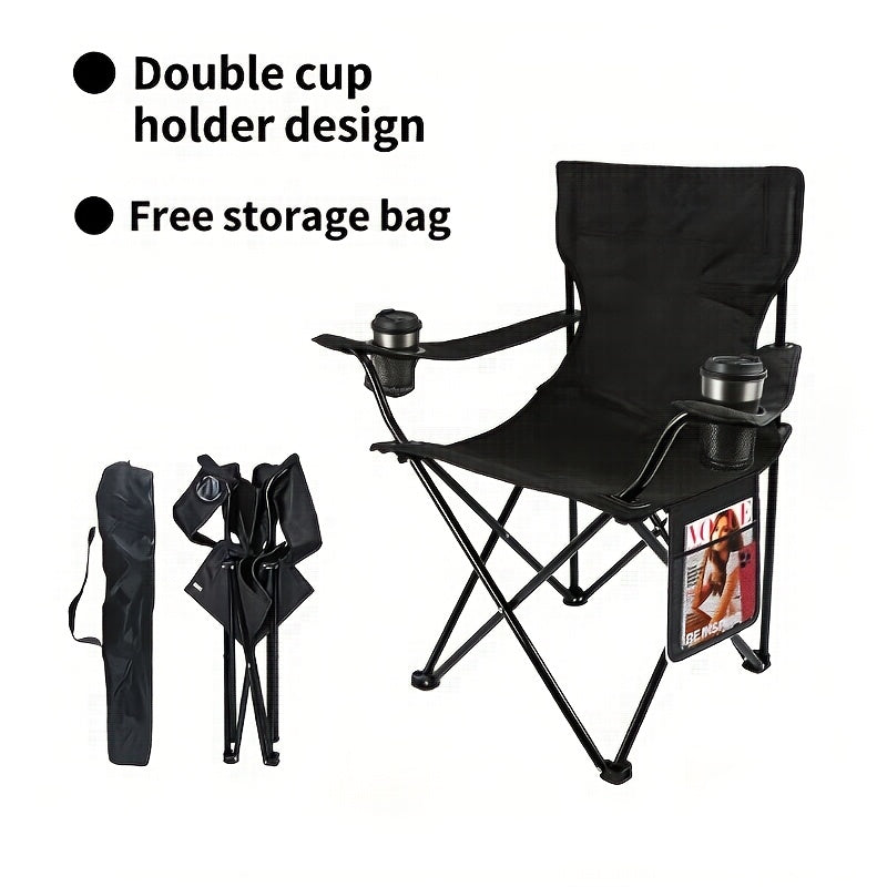 Portable Folding Camping Chair with Sun Canopy