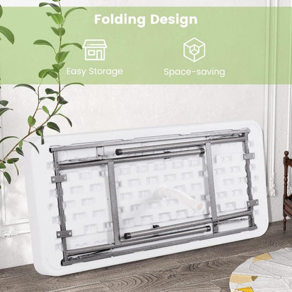 4ft Portable Folding Ice Table with Drain & Removable Skirt