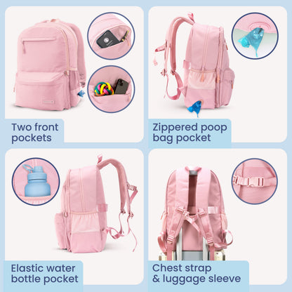 Rubyloo The Original Doggy Bag™ | Dog Supply Backpack | 6-Piece Set | 10 Pockets | 5 Colors