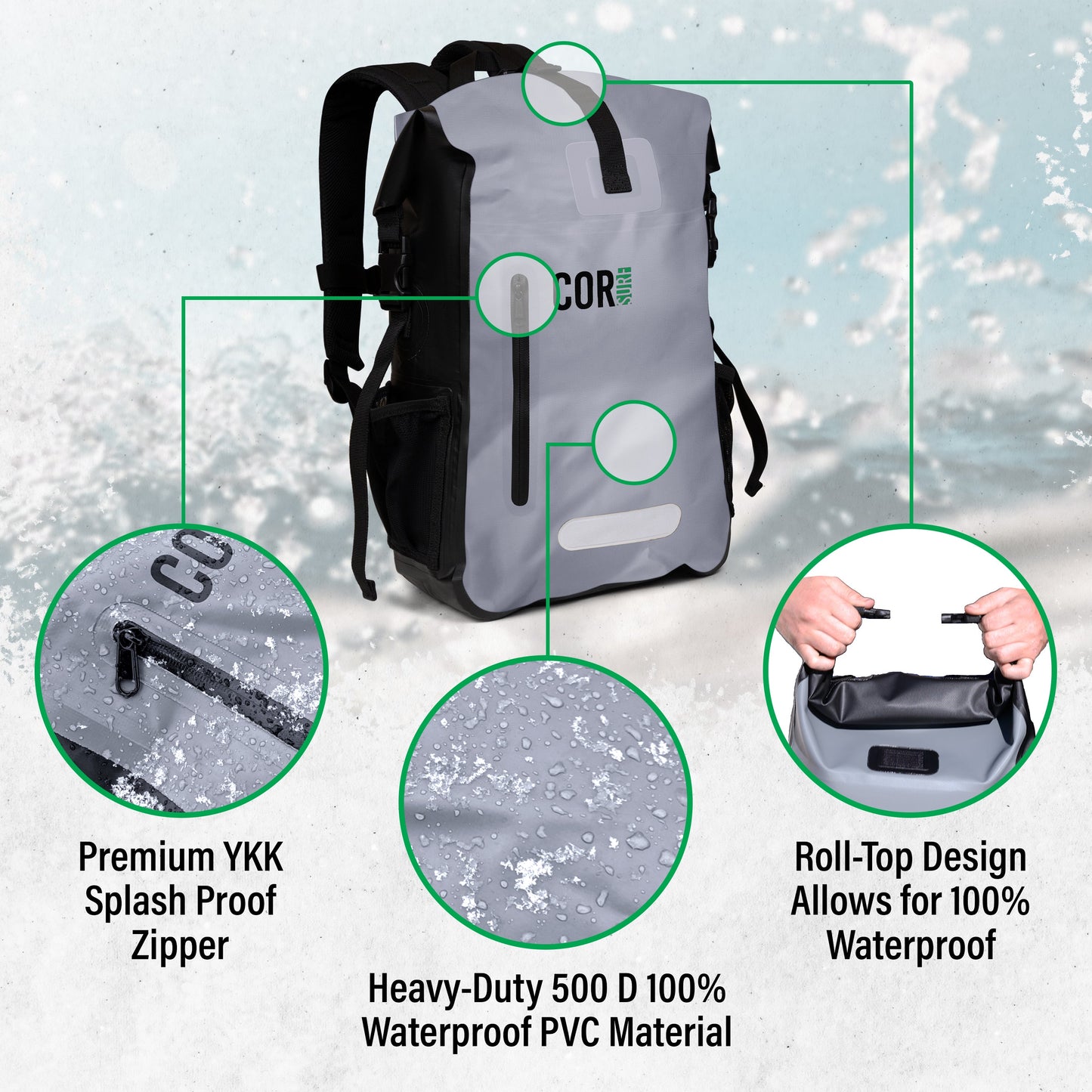 40L Waterproof Dry Bag Backpack | COR Surf | Bike & Kayak Rated - Niksstuff