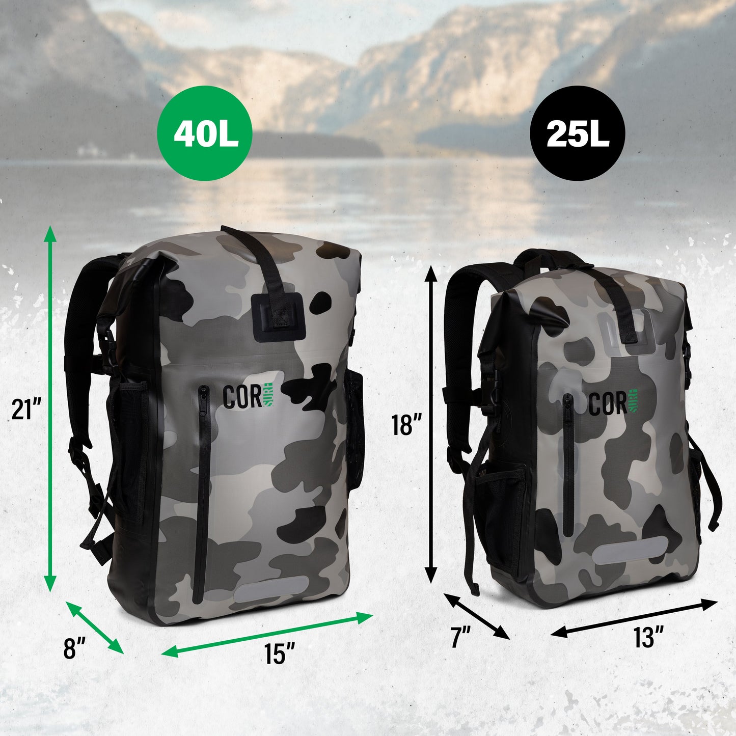 40L Waterproof Dry Bag Backpack | COR Surf | Bike & Kayak Rated - Niksstuff