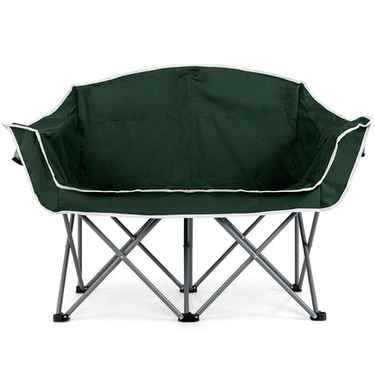 Duo Camping Chair Portable Oversized Loveseat with Armrests and Cup Holders