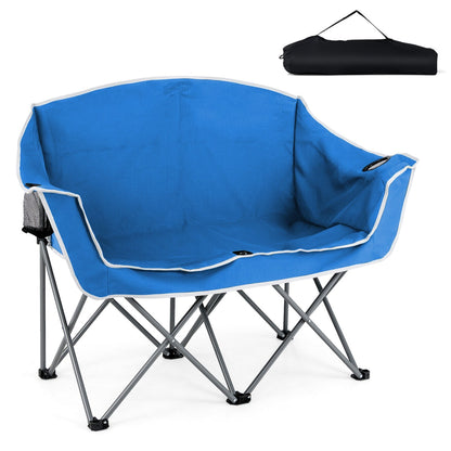Duo Camping Chair Portable Oversized Loveseat with Armrests and Cup Holders
