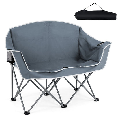 Duo Camping Chair Portable Oversized Loveseat with Armrests and Cup Holders
