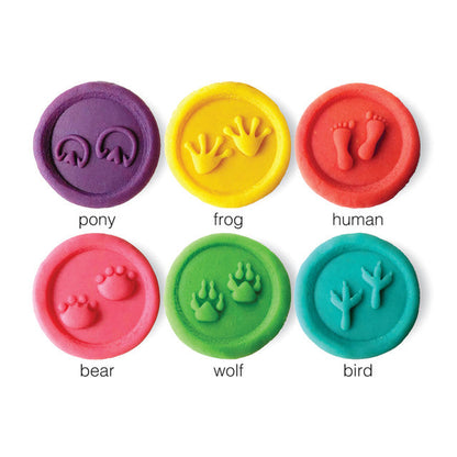 Sensory Play Bundle – Eco-Dough 4-Pack, Animal Tracker Stamps, Eco-Dough Press & Wooden Rolling Pin | Non-Toxic