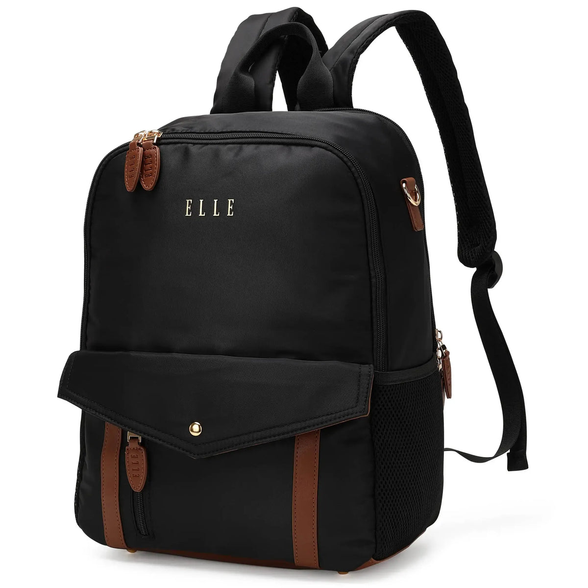 ELLE Luxe Journey 18L Twill and Vegan Leather Backpack