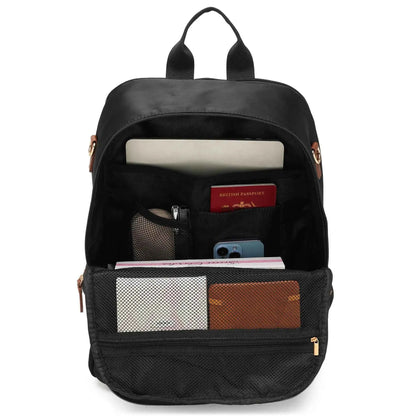 ELLE Luxe Journey 18L Twill and Vegan Leather Backpack