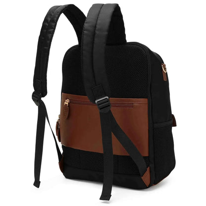 ELLE Luxe Journey 18L Twill and Vegan Leather Backpack