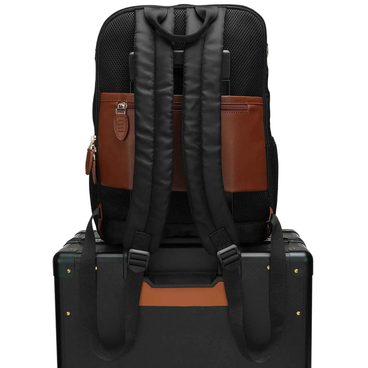 ELLE Luxe Journey 18L Twill and Vegan Leather Backpack
