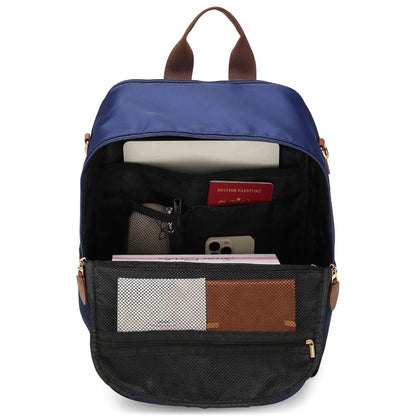 ELLE Luxe Journey 18L Twill and Vegan Leather Backpack