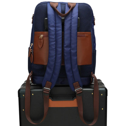 ELLE Luxe Journey 18L Twill and Vegan Leather Backpack