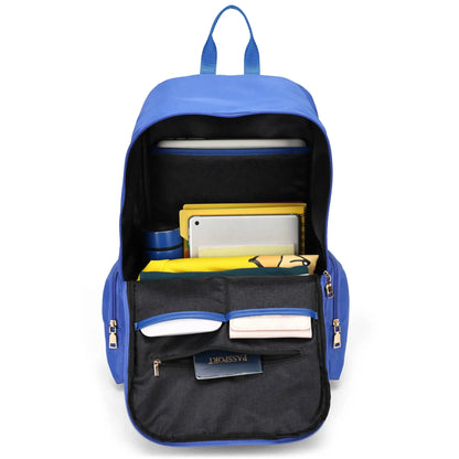 ELLE Rendezvous 25L Twill Backpack | Vegan Leather Accents | Black or Blue