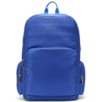 ELLE Rendezvous 25L Twill Backpack | Vegan Leather Accents | Black or Blue