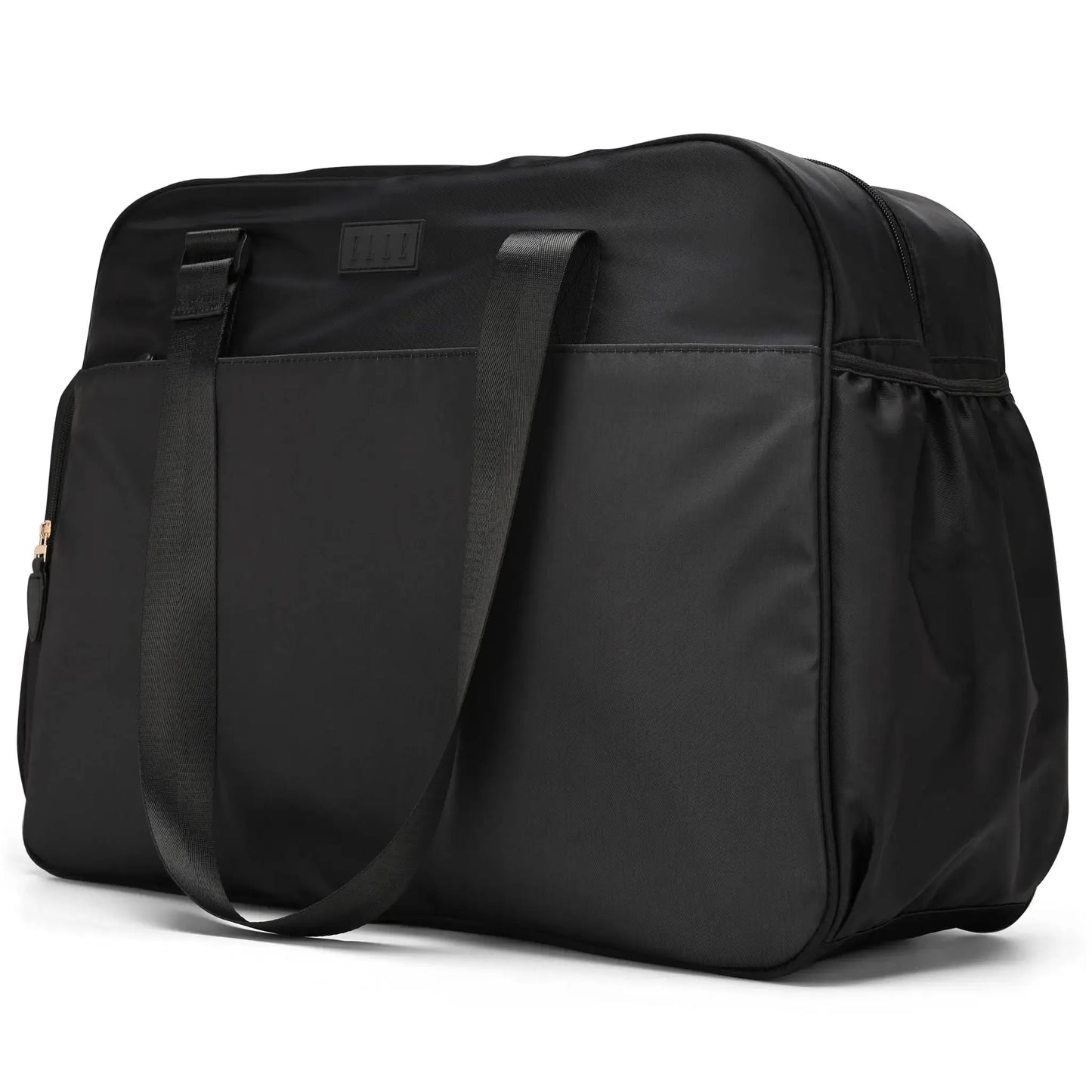 ELLE Wayfarer 40L Weekender Duffel Bag | Vegan Leather | Black & Olive - Niksstuff