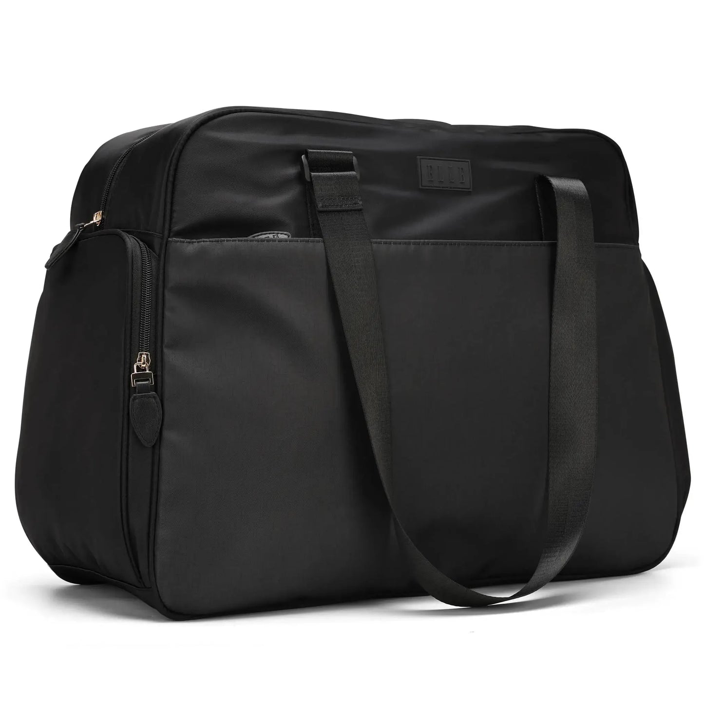 ELLE Wayfarer 40L Weekender Duffel Bag | Vegan Leather | Black & Olive - Niksstuff
