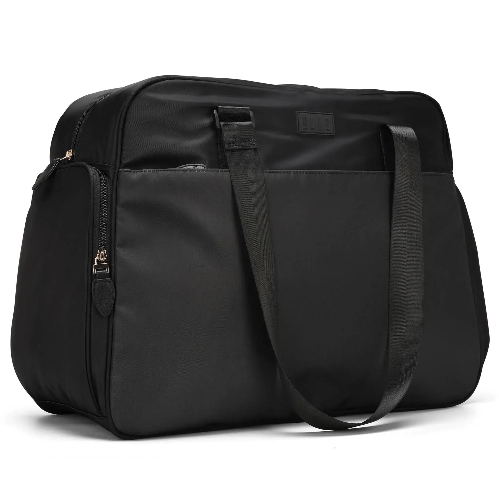 ELLE Wayfarer 40L Weekender Duffel Bag | Vegan Leather | Black & Olive - Niksstuff