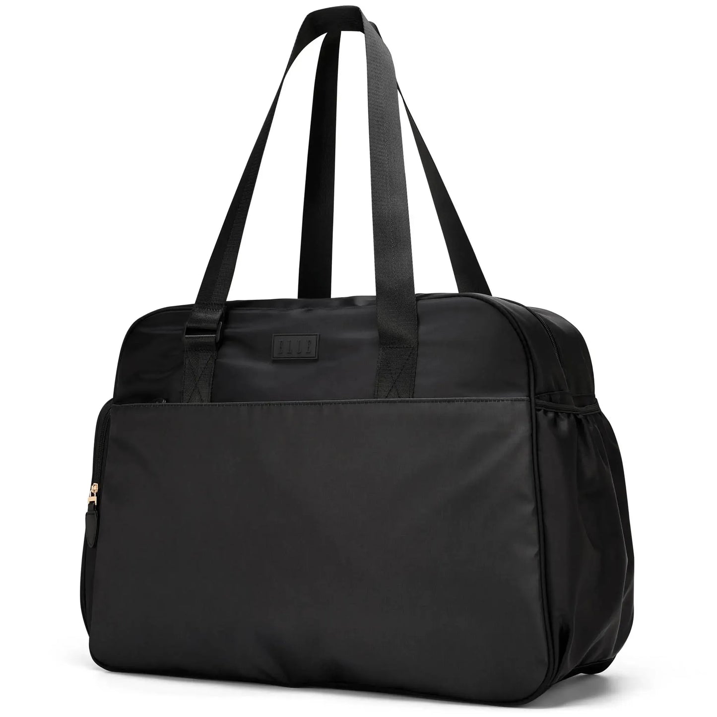 ELLE Wayfarer 40L Weekender Duffel Bag | Vegan Leather | Black & Olive - Niksstuff