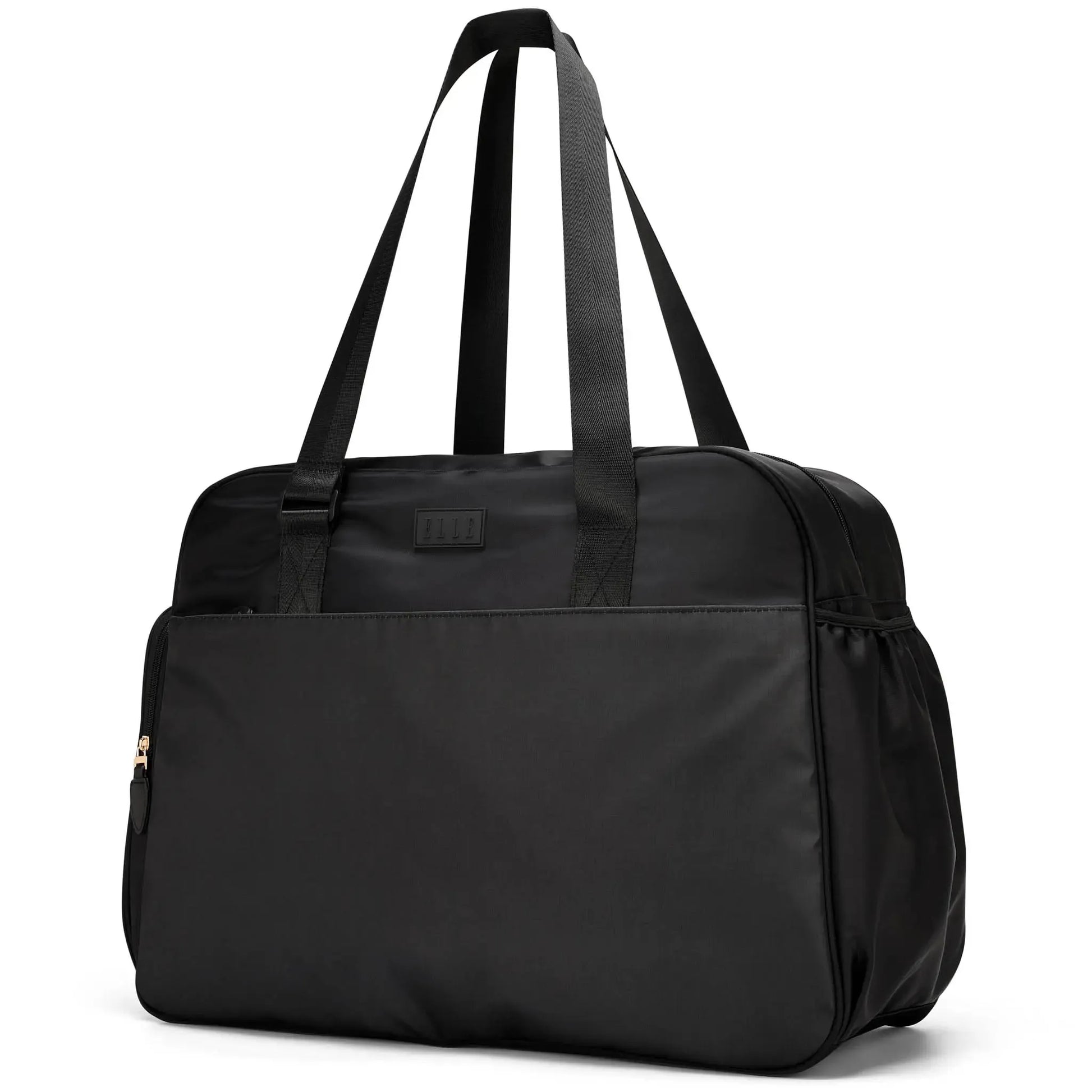 ELLE Wayfarer 40L Weekender Duffel Bag | Vegan Leather | Black & Olive - Niksstuff