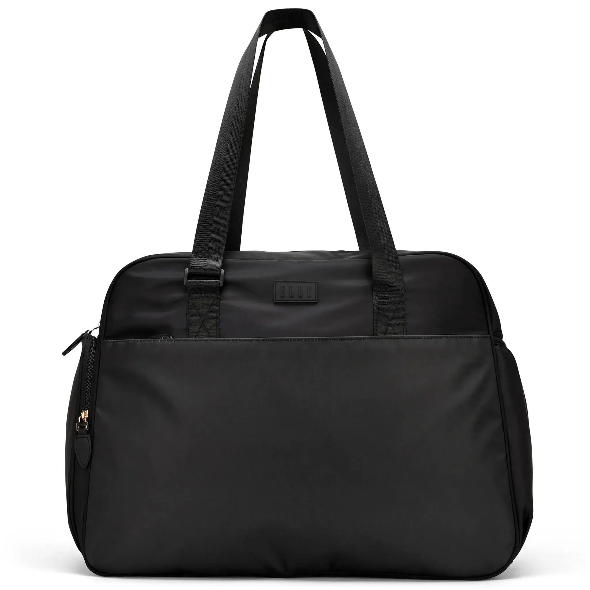 ELLE Wayfarer 40L Weekender Duffel Bag | Vegan Leather | Black & Olive - Niksstuff