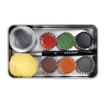 Earth Paints – Handmade Set of 6 Natural Colors | Soil, Clay & Mineral Pigments | Travel Case, Brush, Sponge & Water Vessel