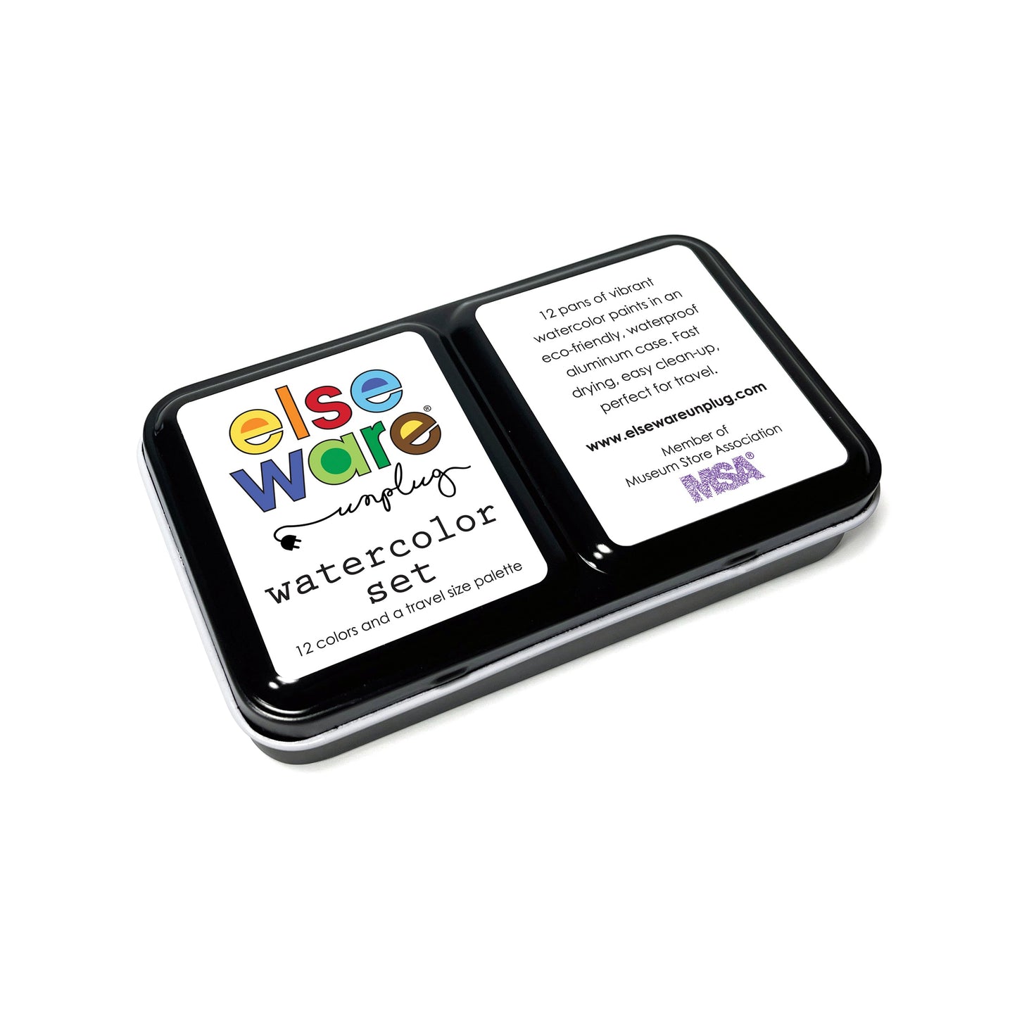 Watercolor Paint Set – 12 Colors in Eco-Friendly Aluminum Palette | Travel & Plein Air | 4.89" x 2.83"