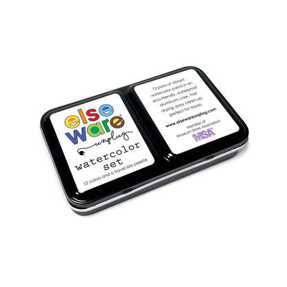 Watercolor Paint Set – 12 Colors in Eco-Friendly Aluminum Palette | Travel & Plein Air | 4.89" x 2.83"