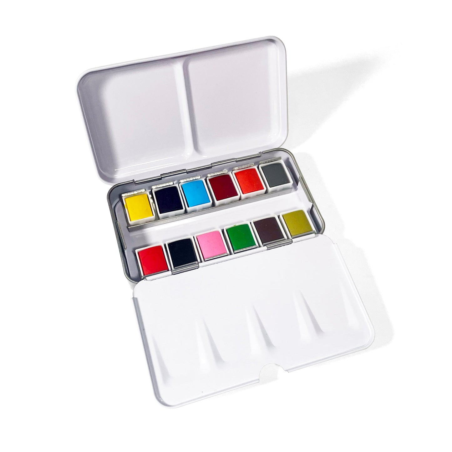 Watercolor Paint Set – 12 Colors in Eco-Friendly Aluminum Palette | Travel & Plein Air | 4.89" x 2.83"