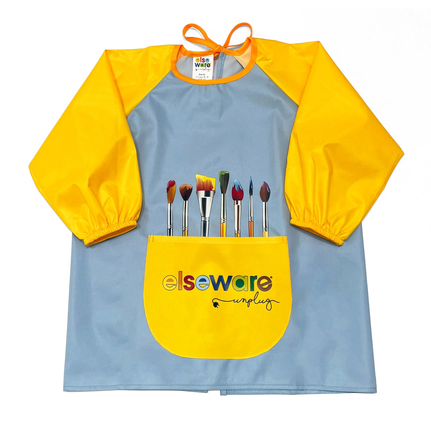 Kids Art Smock with Pocket – Water-Repellent, Long-Sleeve | Ages 3-4 & 4-6 | Paint & Craft Smock | Gift Box