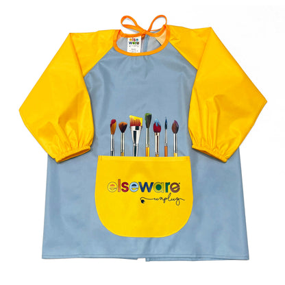 Kids Art Smock with Pocket – Water-Repellent, Long-Sleeve | Ages 3-4 & 4-6 | Paint & Craft Smock | Gift Box