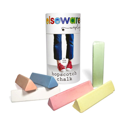 Outdoor Art Bundle – Hopscotch Chalk, Beeswax Crayons, Solar Coloring Scroll & Colored Pencils | Non-Toxic | Kids
