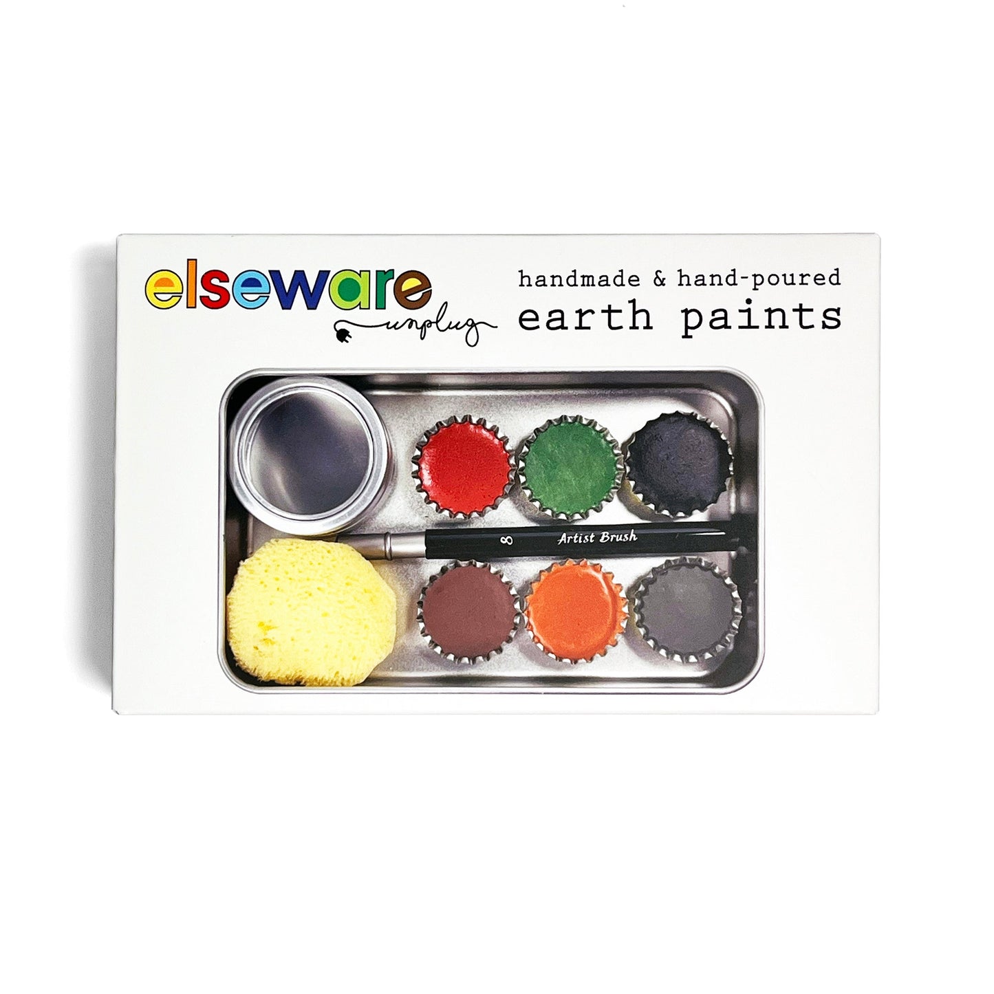 Earth Paints – Handmade Set of 6 Natural Colors | Soil, Clay & Mineral Pigments | Travel Case, Brush, Sponge & Water Vessel