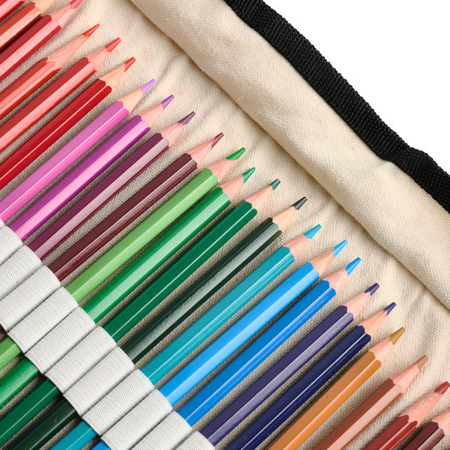 Watercolor Pencils – 36 Colors in Canvas Roll-Up | Water-Soluble, Eco-Friendly | Sharpener & Brush Included